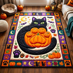Pumpkin Paws area rug in a living room