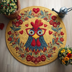 Pumpkin Peck Halloween Round Mat Rug - washable non-slip printed rug