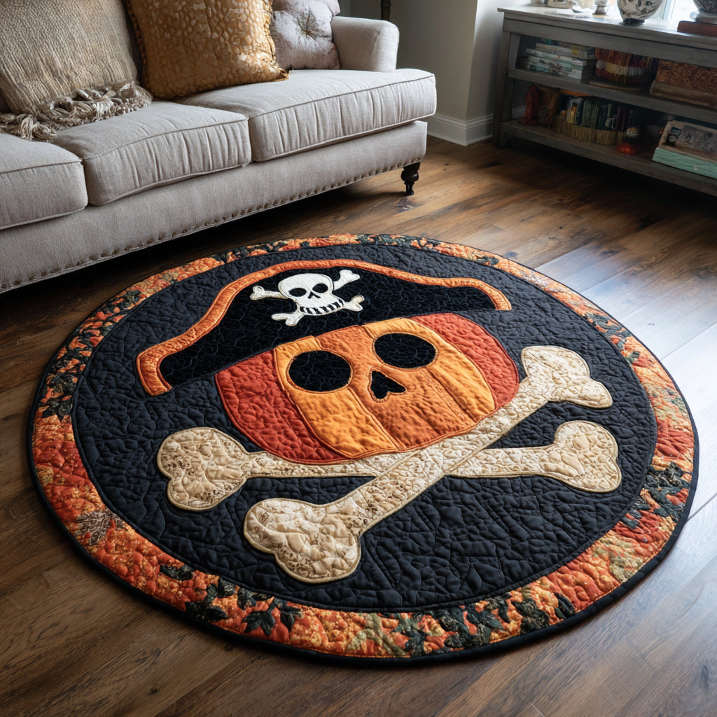 Pumpkin Pirate Round Mat Rug