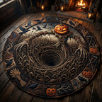 Pumpkin Scarecrow God Halloween Round Mat Rug - washable non-slip printed rug