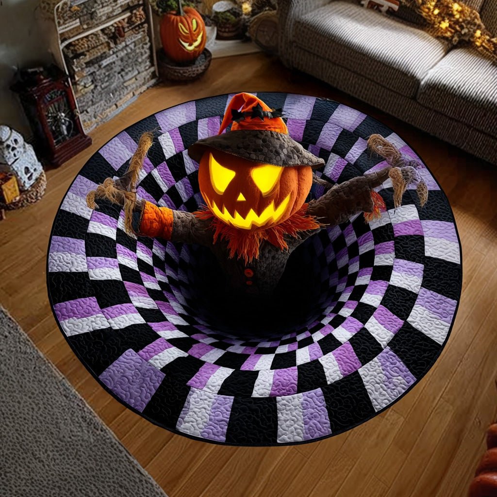 Pumpkin Scarecrow Round Mat Rug - Nature Design | Serene Home Decor