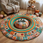 Pumpkin Season Halloween Round Mat Rug - washable non-slip printed rug