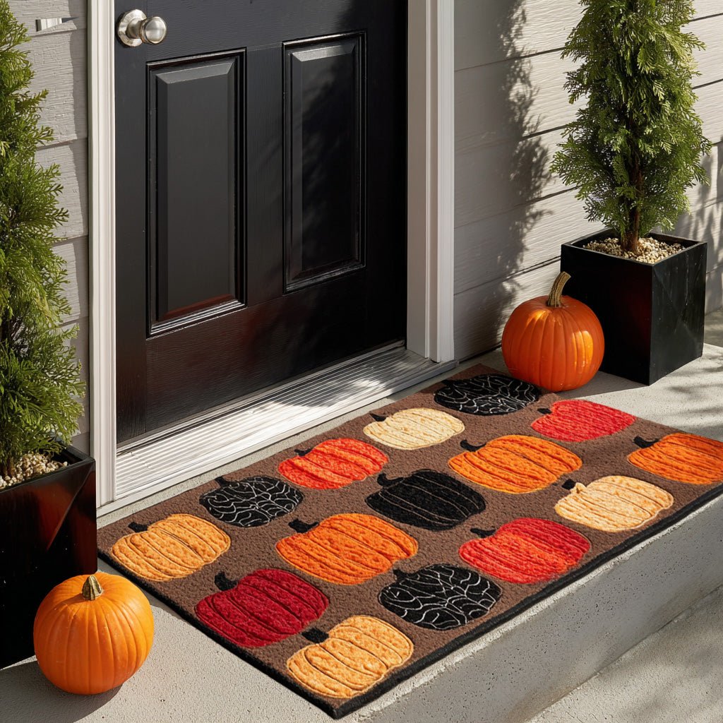Pumpkin Shadows Doormat - Seasonal Holiday Design | Printed Welcome Doormat