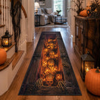 Pumpkin Skull Rift Runner Carpet Runner Rug - Cute Pet Design | Animal Printed Runner Rug