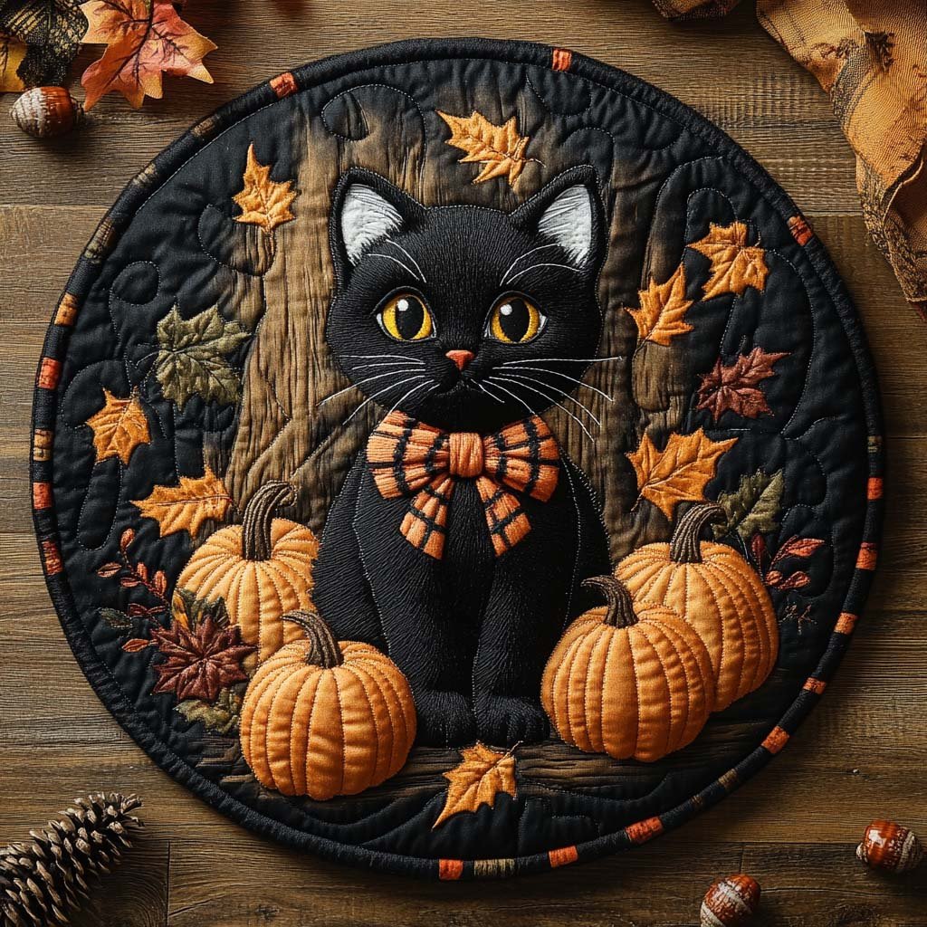 Pumpkin Slumber Halloween Round Mat Rug - washable non-slip printed rug