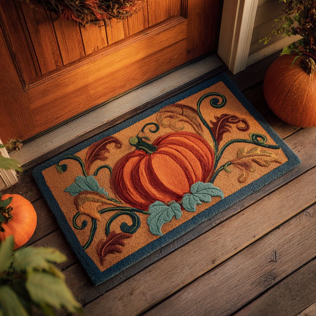 Pumpkin Vibe Doormat - Seasonal Holiday Design | Printed Welcome Doormat
