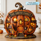 Pumpkin Village wooden block, laser-cut 3-layer wood