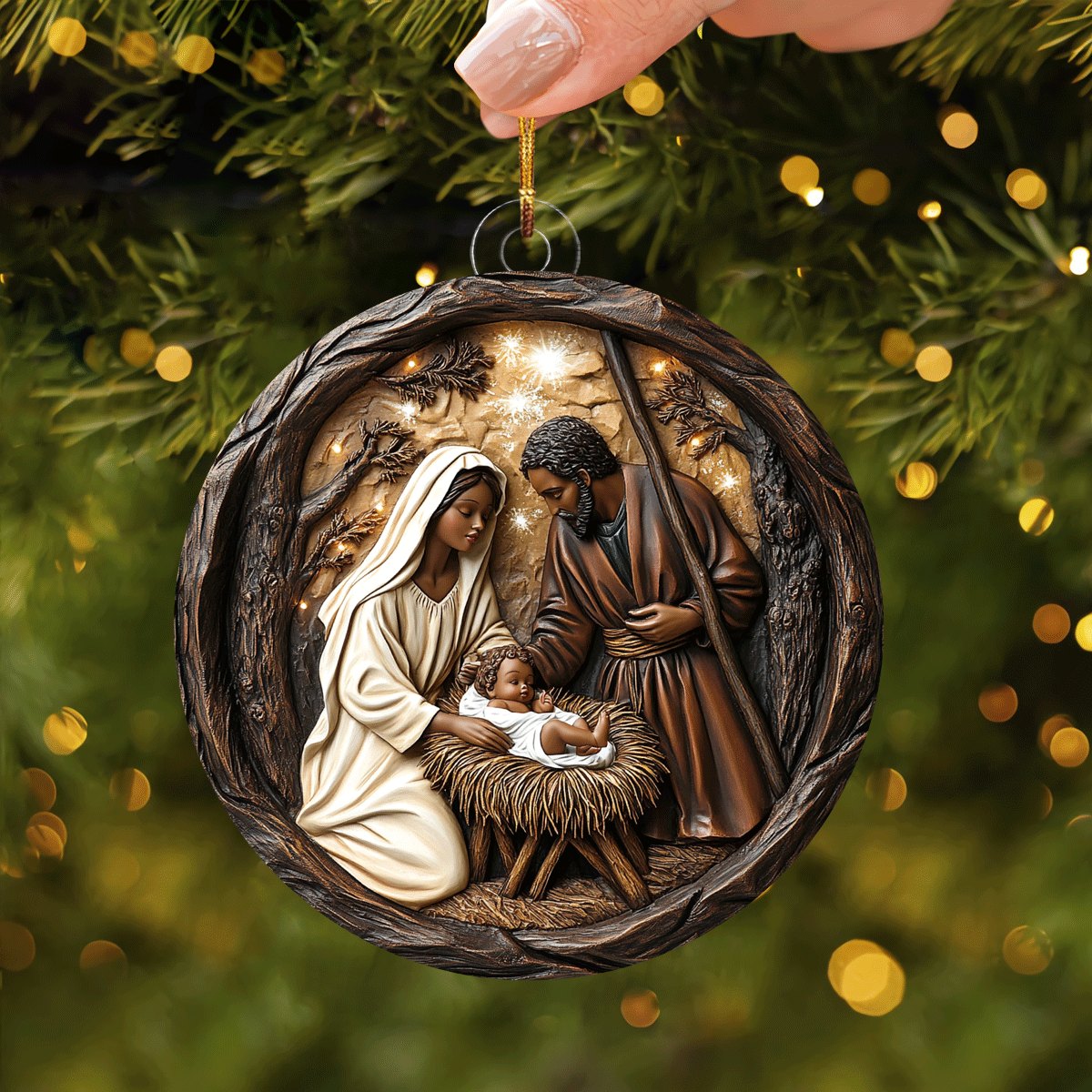 Butterfly Dance in Sunflower Fields Christmas Ornament