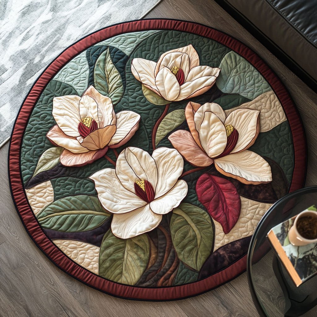 Pure Bloom Round Mat Rug - washable non-slip printed rug