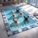 Pure French Bulldog area rug in a living room