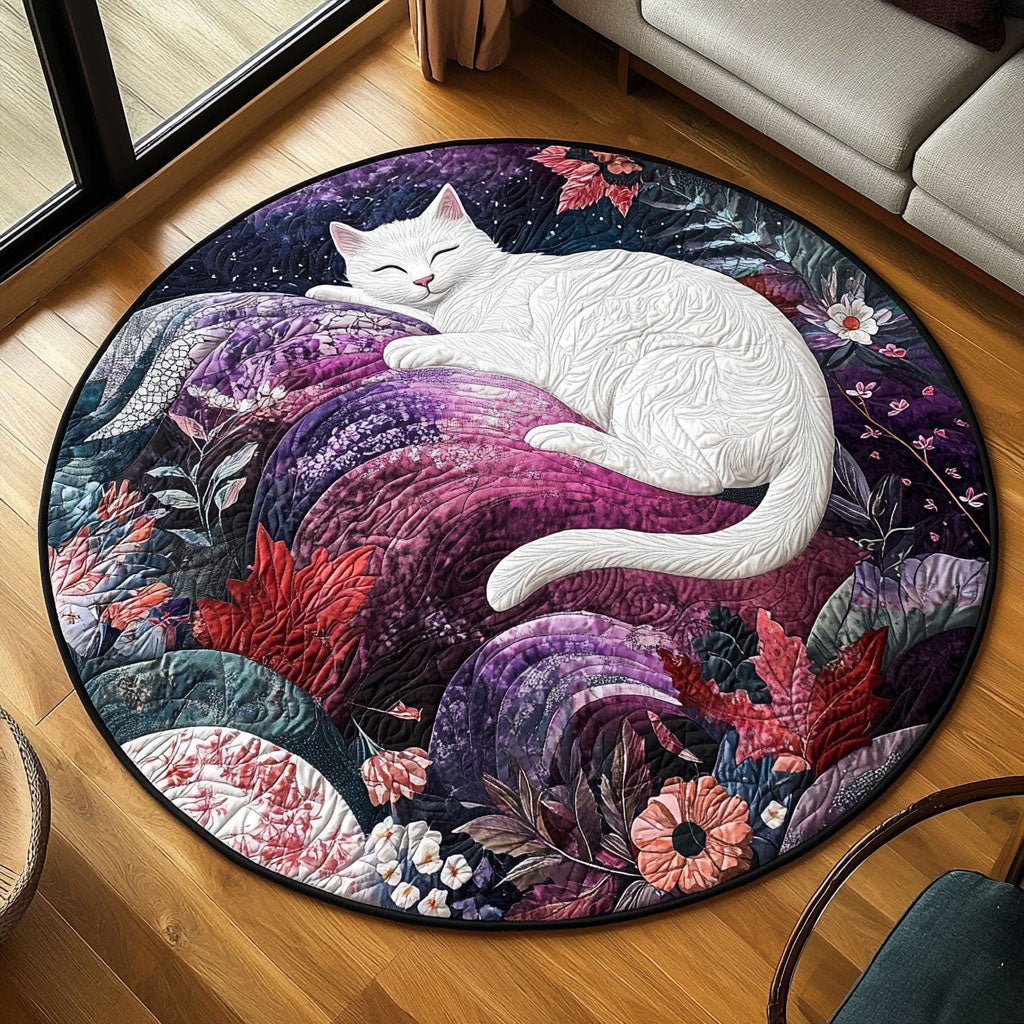 Pure Grace Round Mat Rug - washable non-slip printed rug