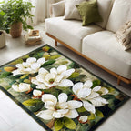 Pure Petals area rug in a living room