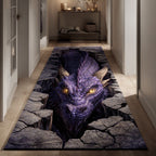 Purple Abyss Dragon Runner Carpet Runner Rug - Cute Pet Design | Animal Printed Runner Rug