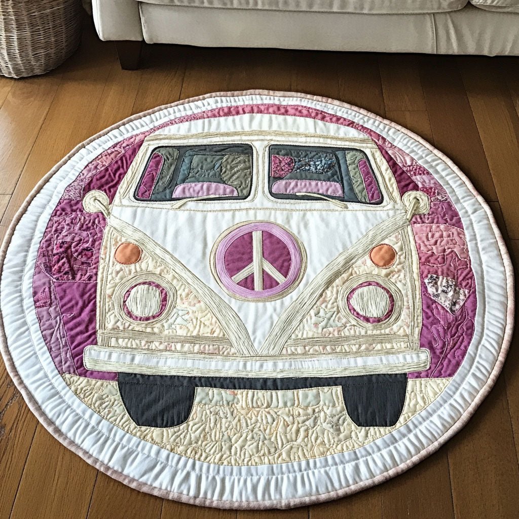 Purple Boho Ride Round Mat Rug - Nature Design | Serene Home Decor
