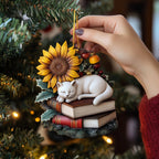 Purrfect Sunflowers Christmas Ornament