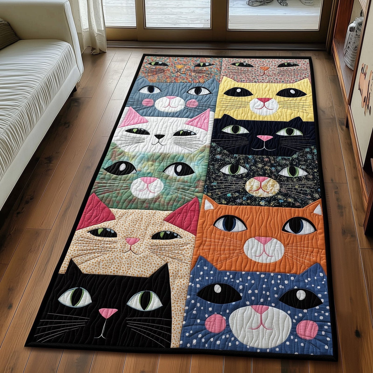 Purrfect Cat Haven Runner Rug - Cute Pet Design | Animal Printed Runner Rug