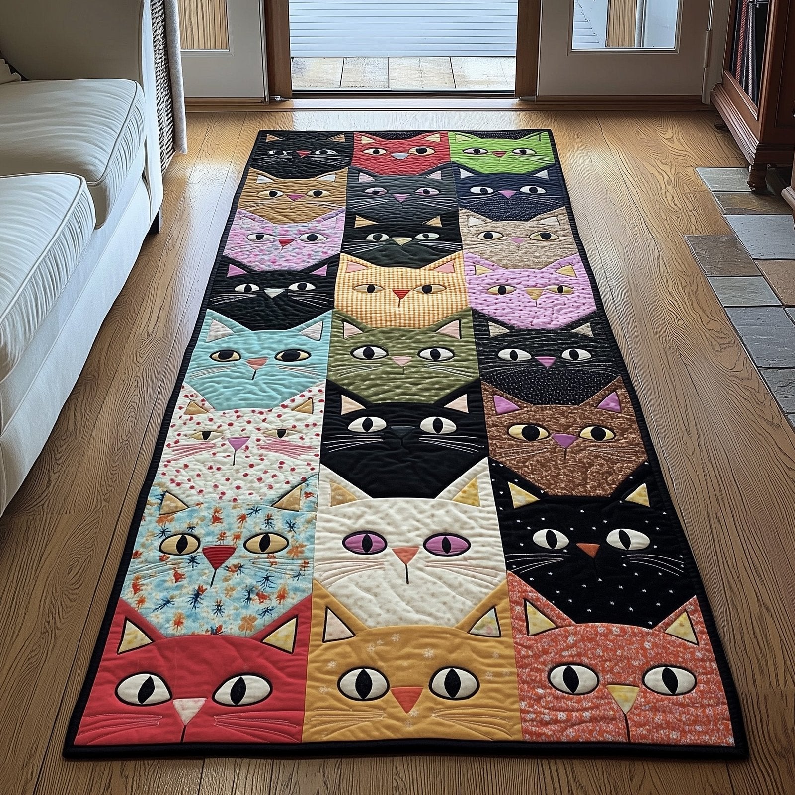 Purrfect Cat Haven Runner Rug - Cute Pet Design | Animal Printed Runner Rug