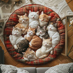Purrfect Patch Round Round Mat Rug - washable non-slip printed rug