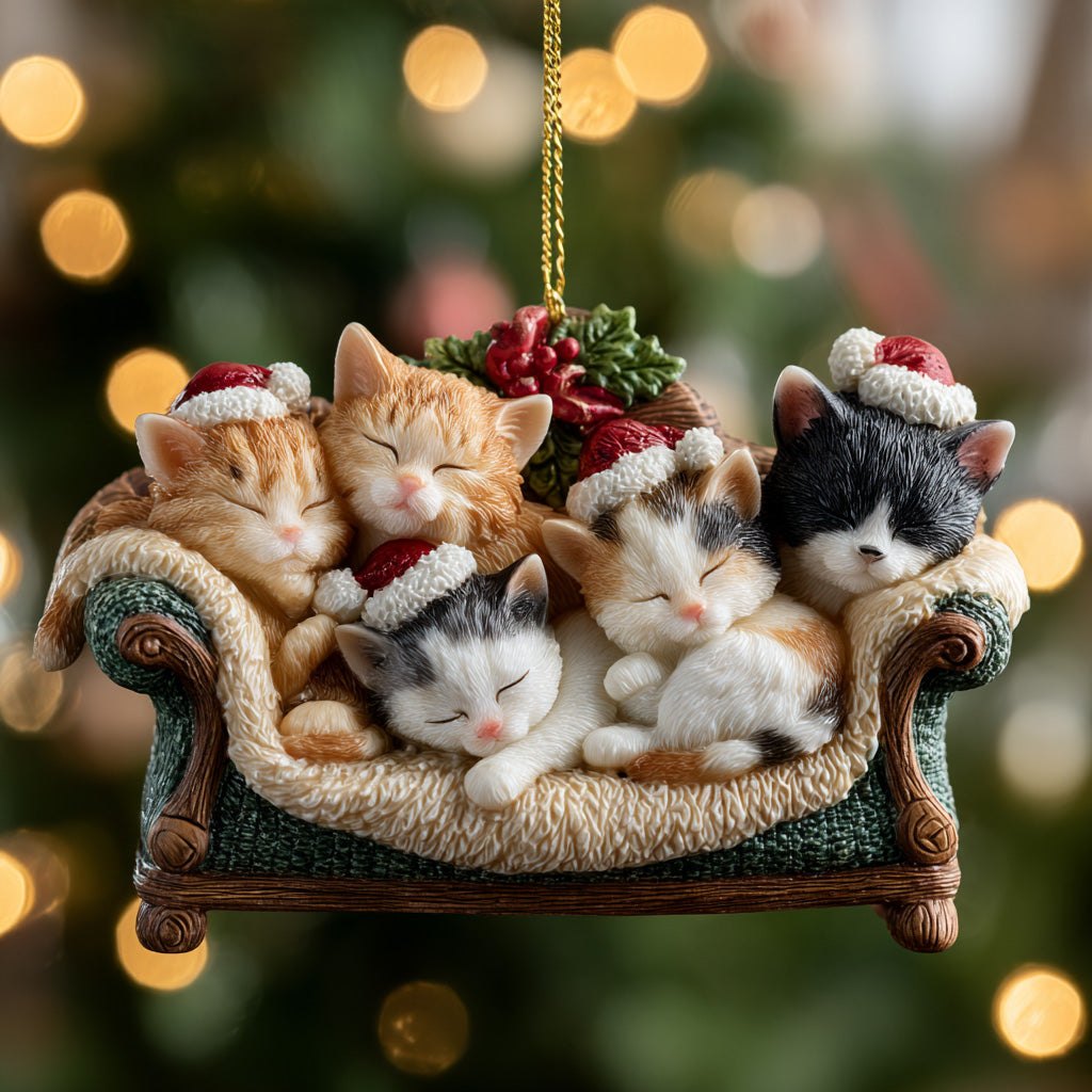 Purring Joy Christmas Ornament
