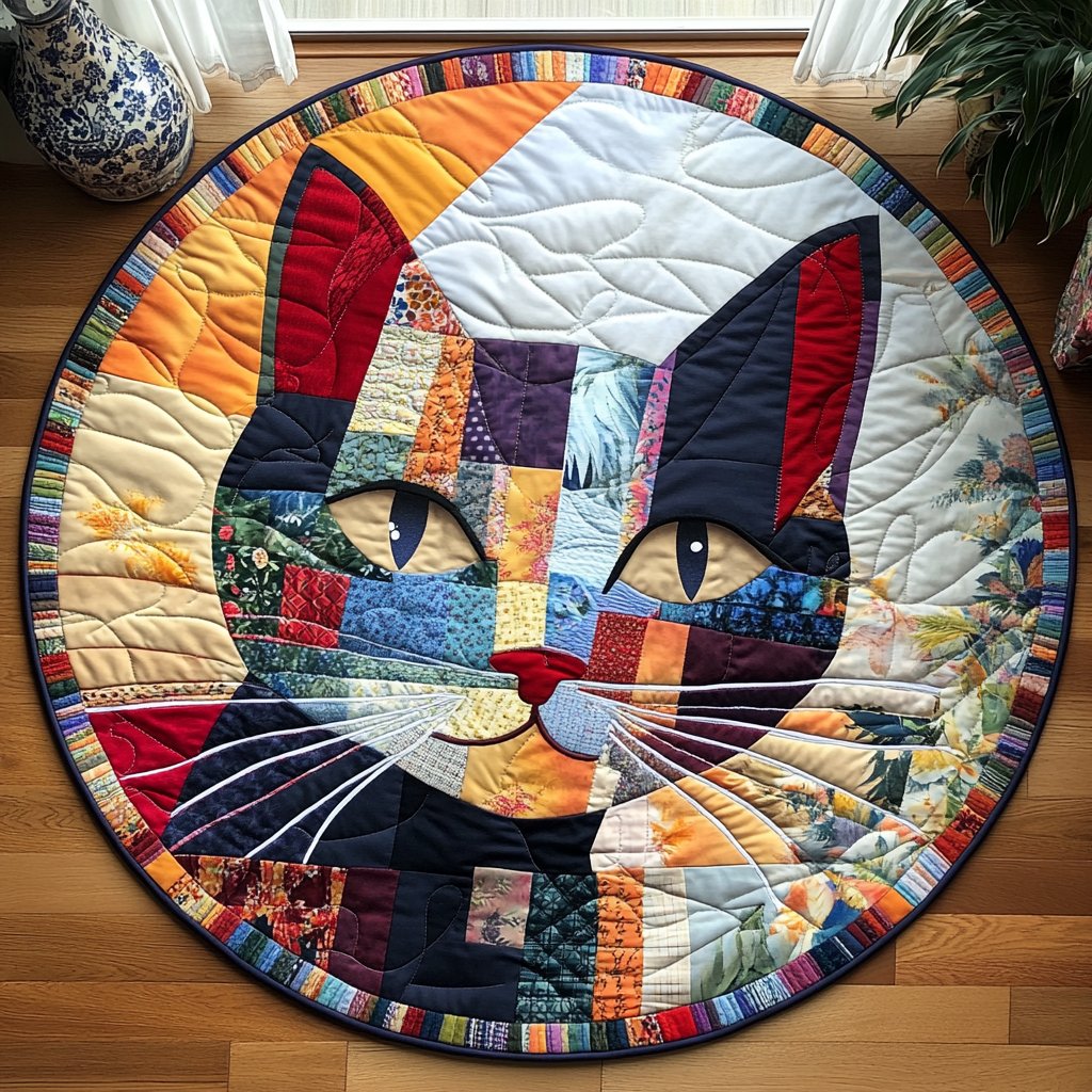 Purring Comfort Zone Round Mat Rug - Nature Design | Serene Home Decor