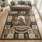 Put On The Full Armor Of God area rug in a living room