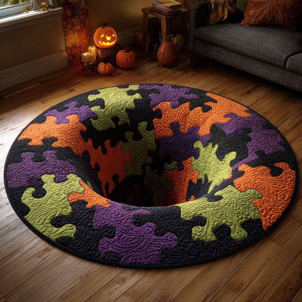 Puzzle Abyss Round Mat Rug - Nature Design | Serene Home Decor