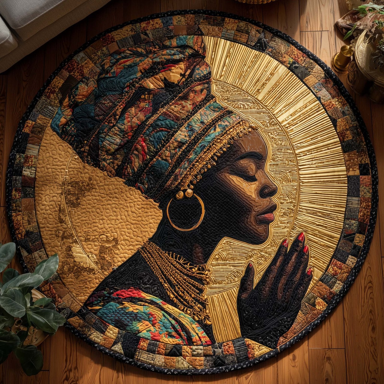 Queen Of Heritage Round Mat Rug - Nature Design | Serene Home Decor