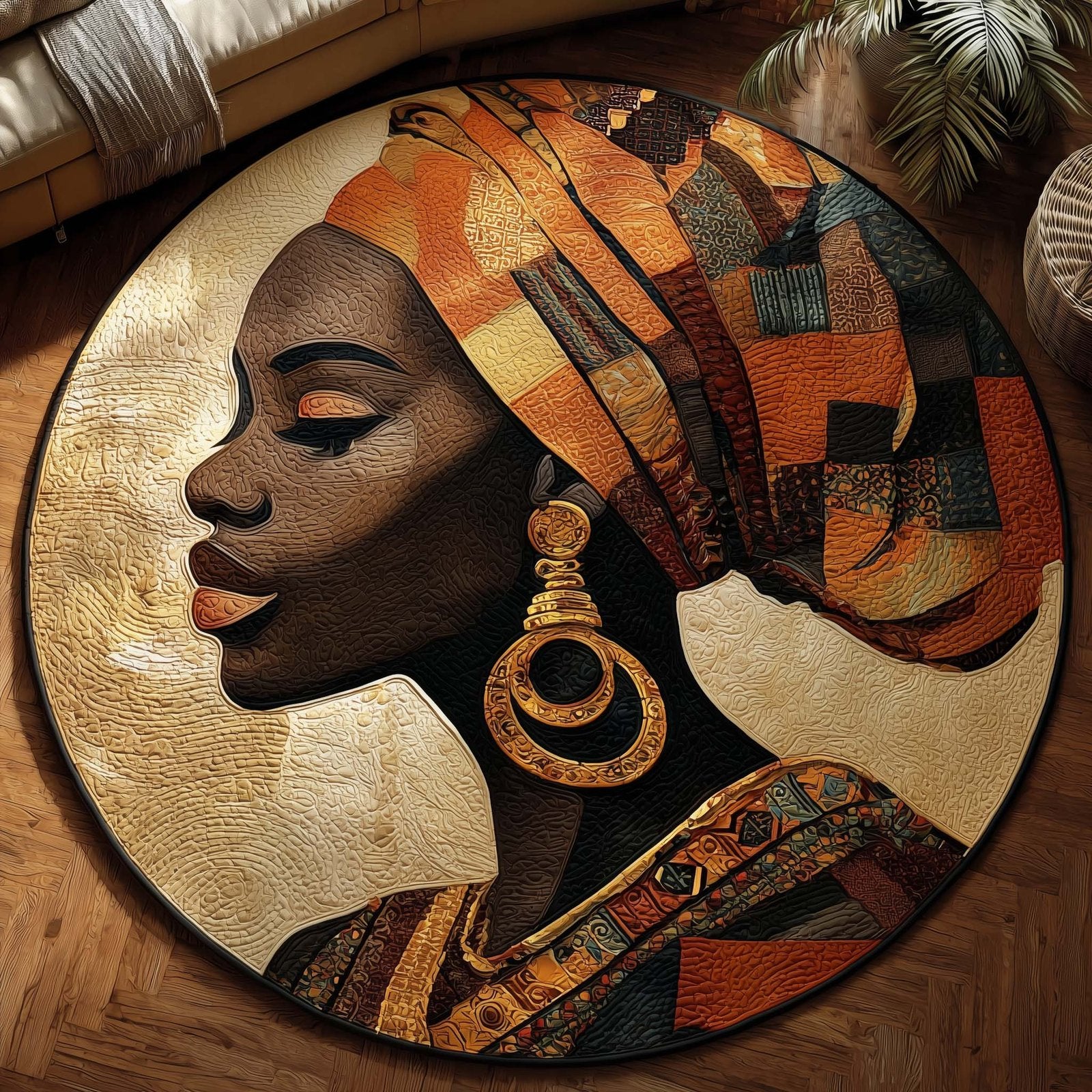 Queen Of Heritage Round Mat Rug - Nature Design | Serene Home Decor