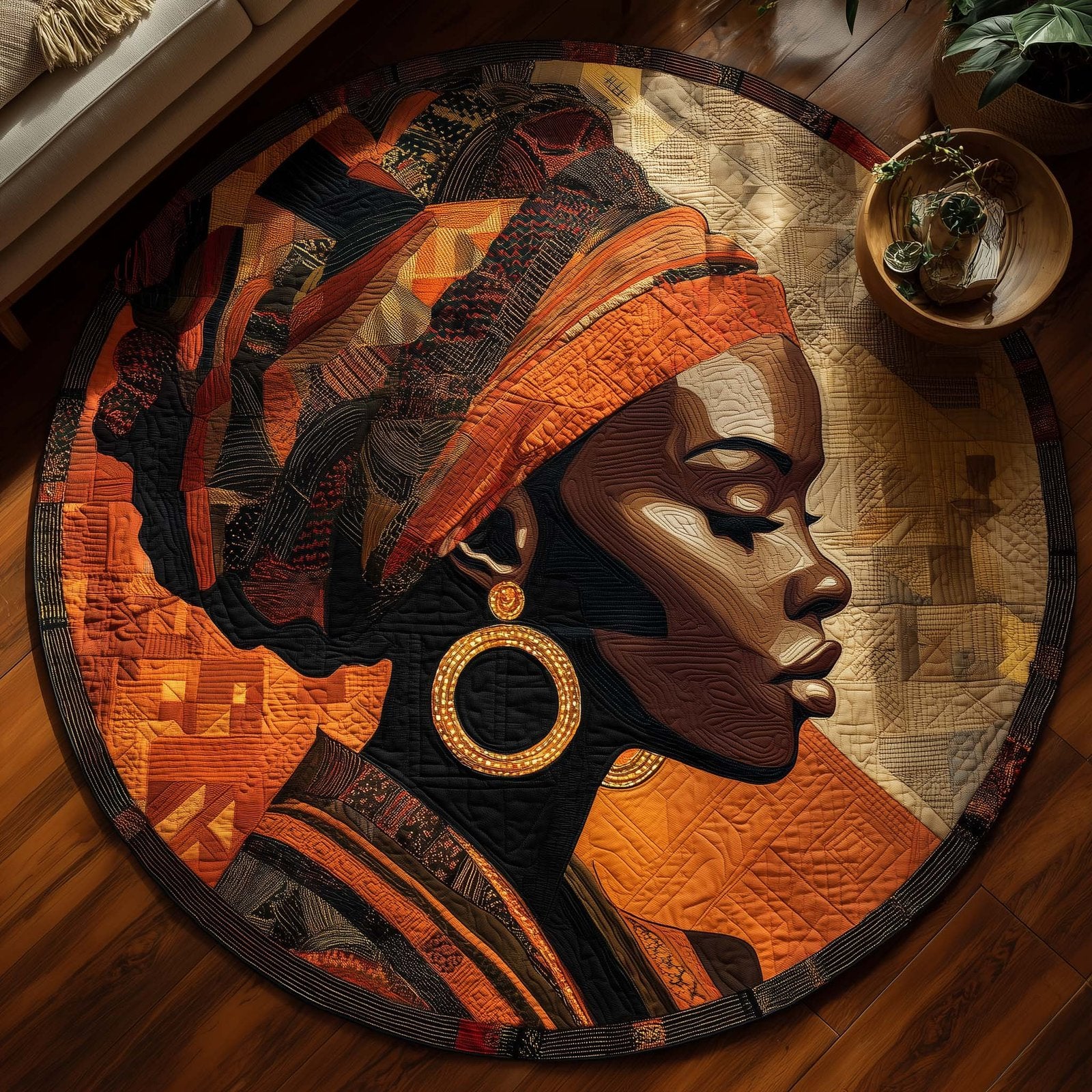 Queen Of Heritage Round Mat Rug - Nature Design | Serene Home Decor