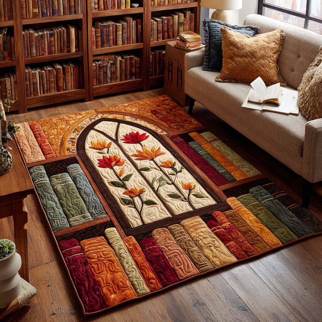 Quiet Chapter area rug in a living room