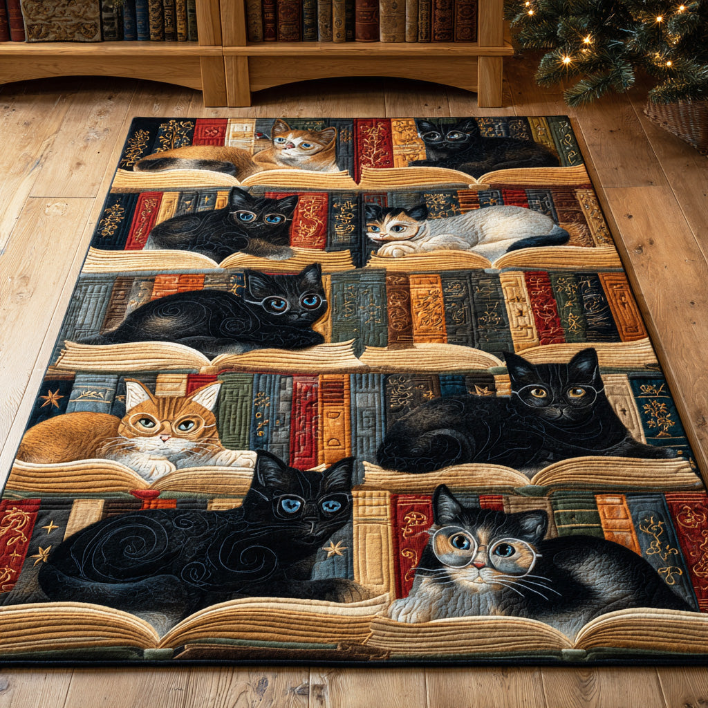 Quiet Chapters area rug in a living room