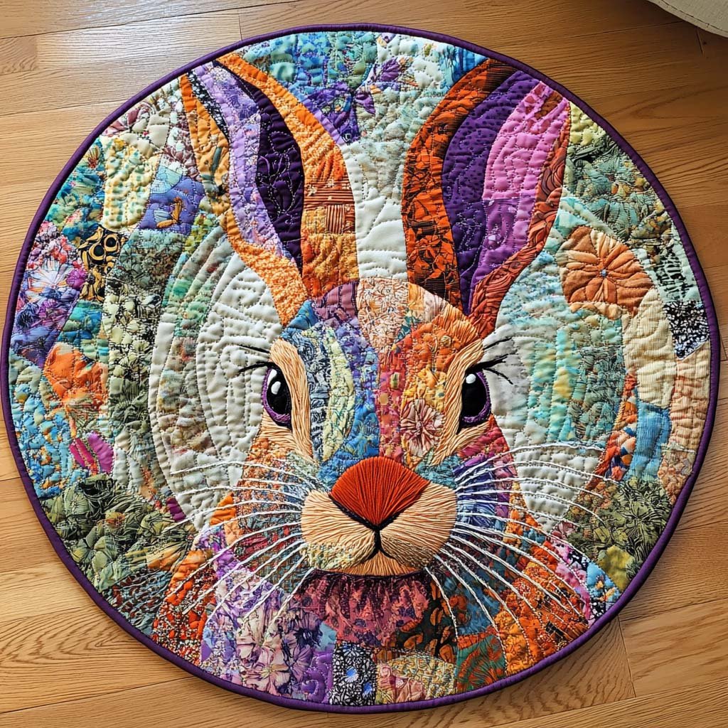 Quiet Nest Round Mat Rug - washable non-slip printed rug