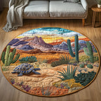 Quiet Tortoise Round Mat Rug - washable non-slip printed rug