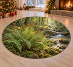 American Royal Fern with deep layered woodland scenery printed on a complete flat rug