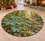 Twinleaf with deep layered twinleaf woodland scenery printed on a complete flat rug