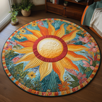 Radiant Bloom Round Mat Rug