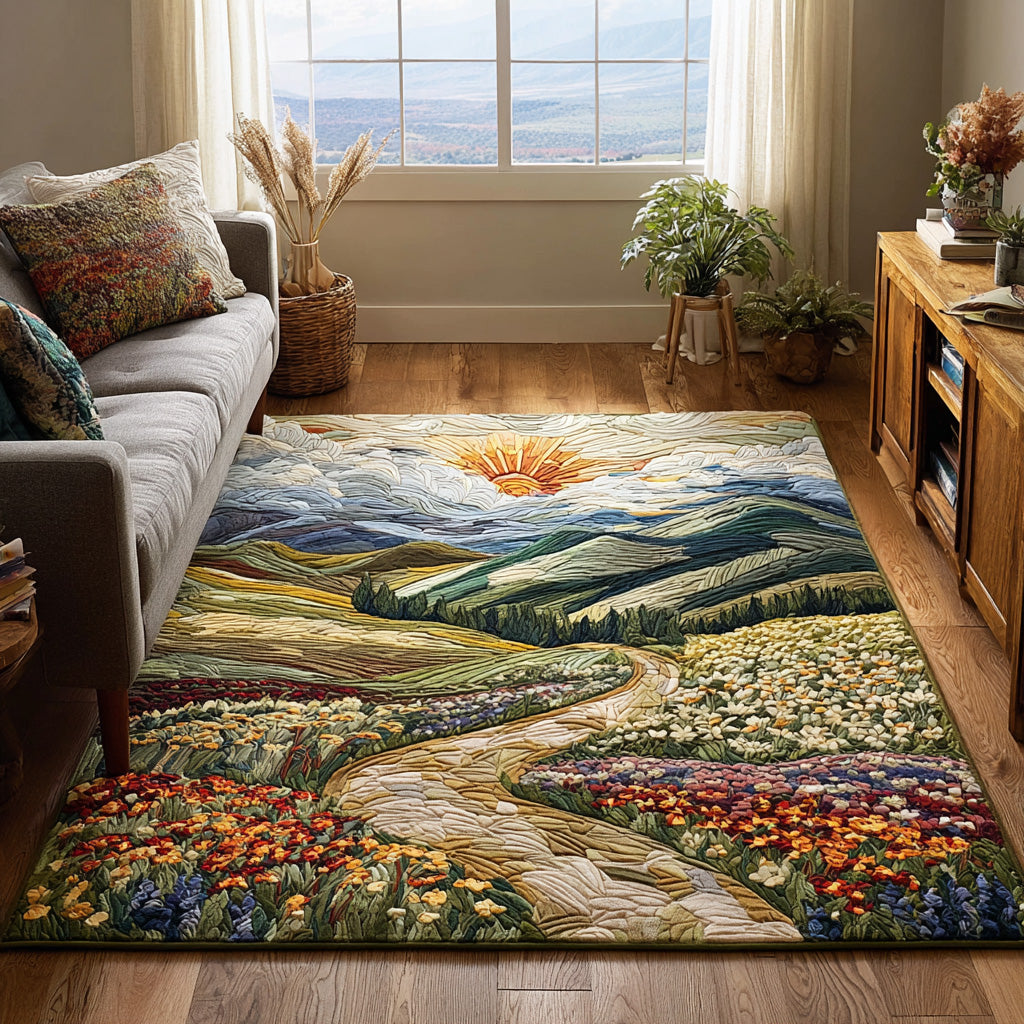 Radiant Dawn area rug in a living room