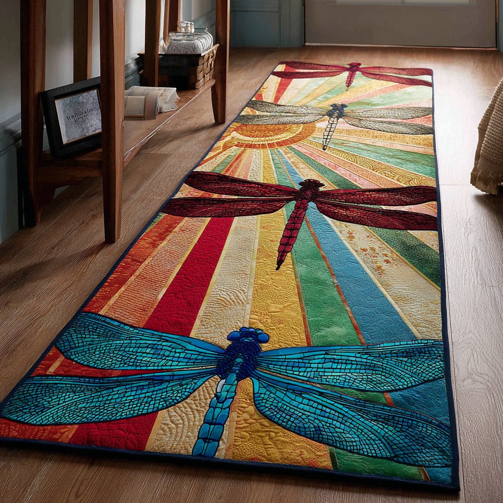Radiant Dragonfly Runner Carpet Runner Rug - Cute Pet Design | Animal Printed Runner Rug