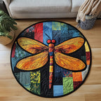 Radiant Flutter Round Mat Rug - washable non-slip printed rug