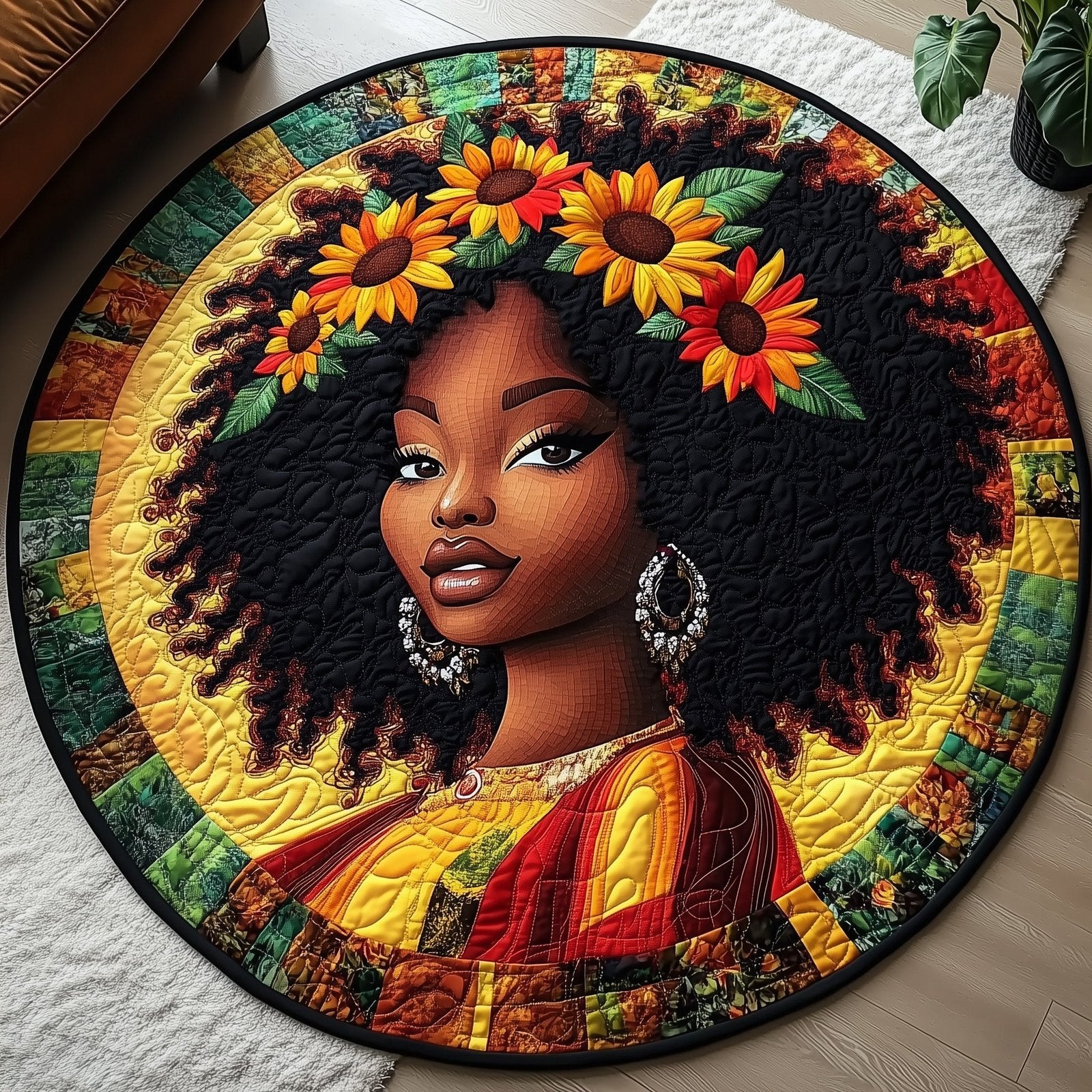 Radiant Heritage Round Mat Rug - washable non-slip printed rug