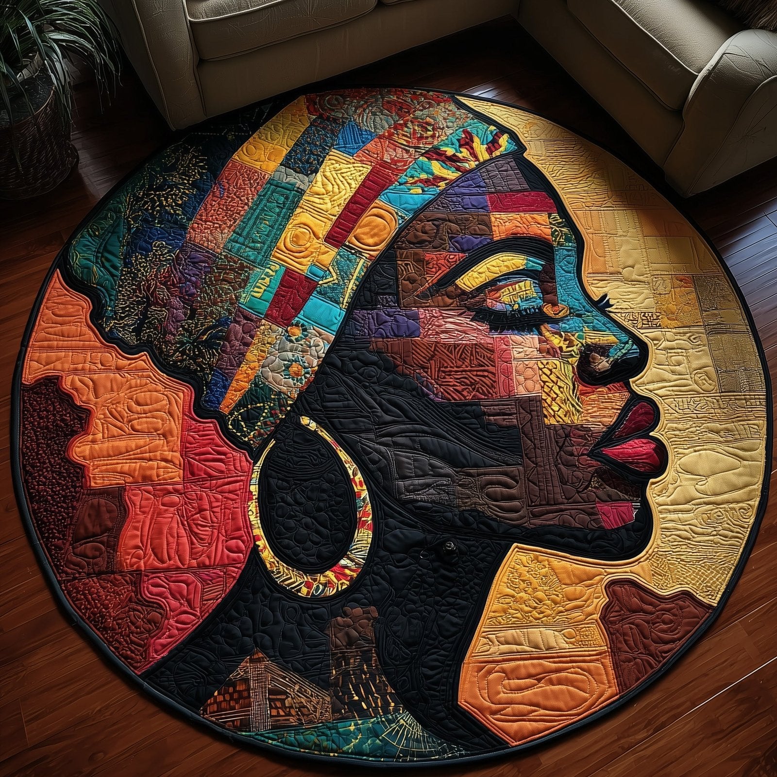 Radiant Heritage Round Mat Rug - Nature Design | Serene Home Decor