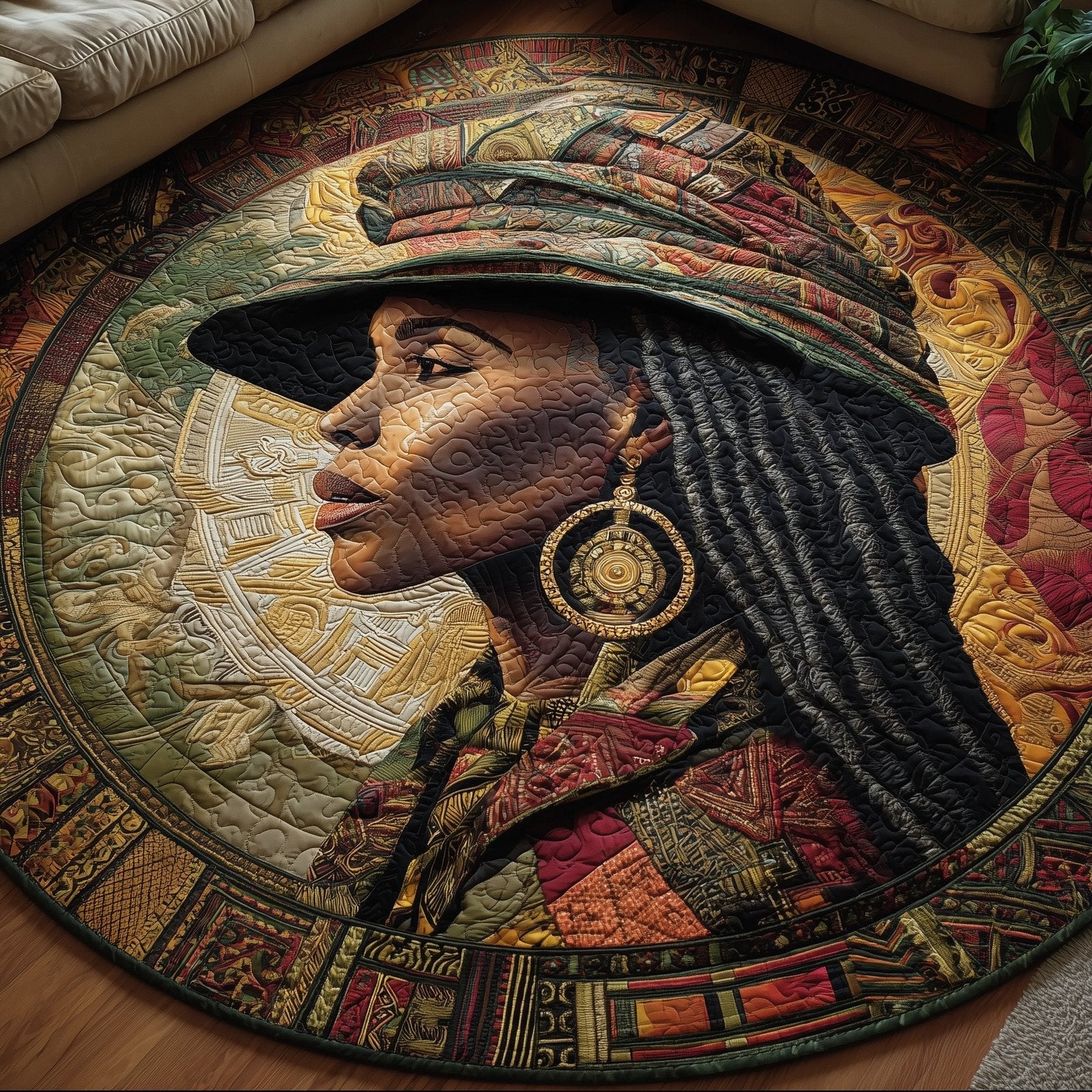 Radiant Heritage Round Mat Rug - Nature Design | Serene Home Decor