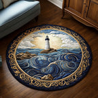 Radiant Light Round Mat Rug - washable non-slip printed rug