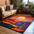 Radiant Lines area rug in a living room