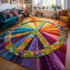 Radiant Peace area rug in a living room