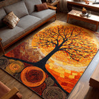 Radiant Roots area rug in a living room