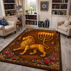 Radiant Star Path area rug in a living room