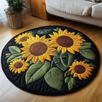 Radiant Vista Round Mat Rug - washable non-slip printed rug