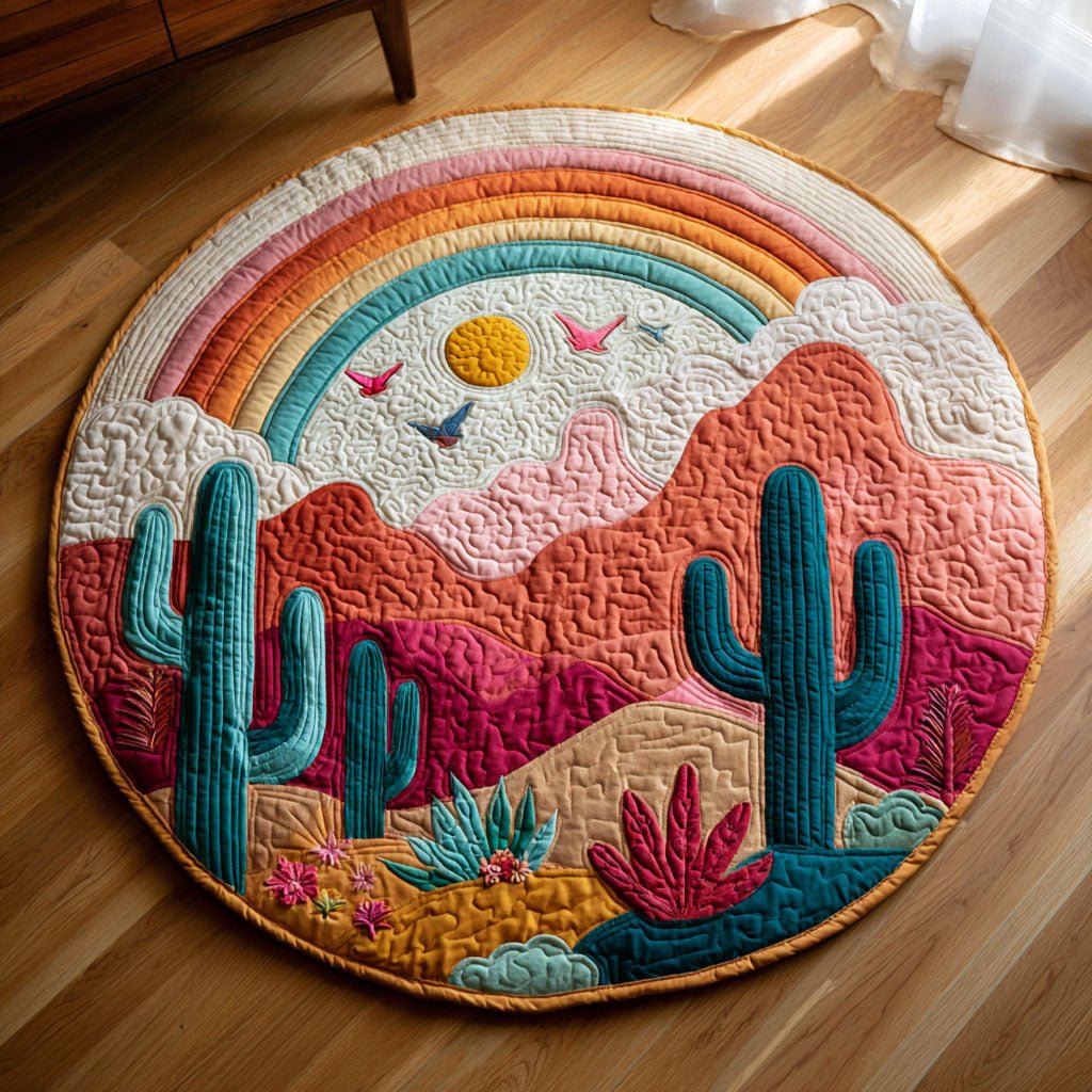 Rainbow Canyon Round Mat Rug - washable non-slip printed rug