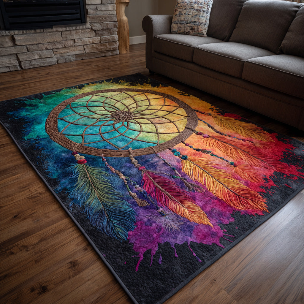 Rainbow Catcher area rug in a living room